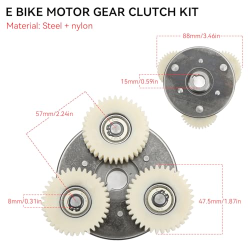 Electric Bicycle Motor Gear Clutch Kit - 36T Nylon Gears for 500W-750W