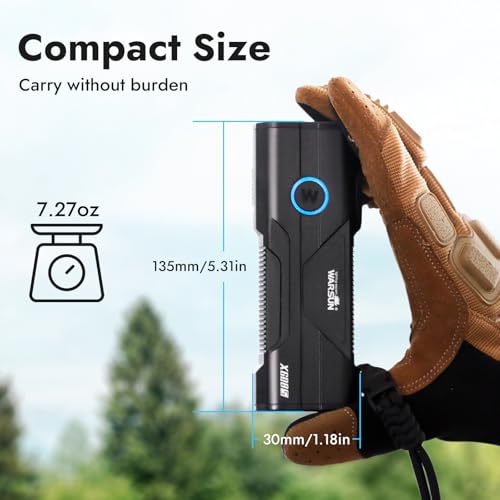 WARSUN X608S Rechargeable Flashlight 2600 Lumens, Super Bright LED Work Light with Magnetic Base, Pocket Clip, and Lanyard, Long-Lasting High Lumen Flashlight for Camping, Emergency, Home Use