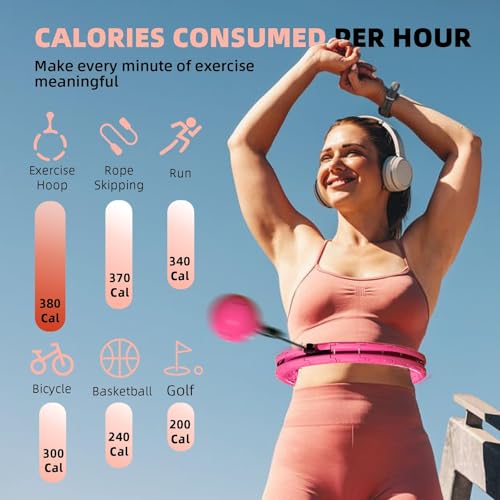 Argvsde Pink 28-Inch Adjustable Infinity Hoop for Home Fitness Beginners