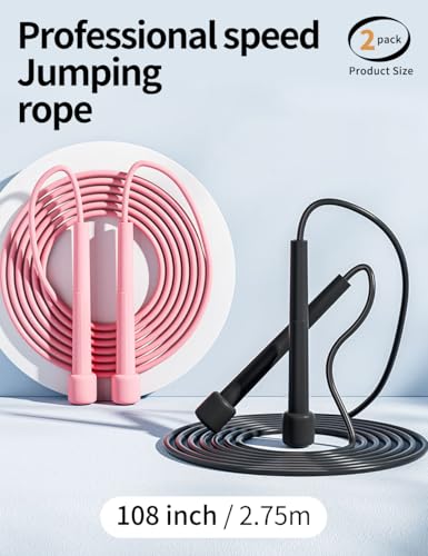 2PCS Jump Rope Set for Fitness - Black & Pink