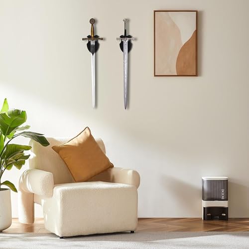 Lesnala Black Wall Mounted Sword Rack - Vertical Display Stand, 2 Pack