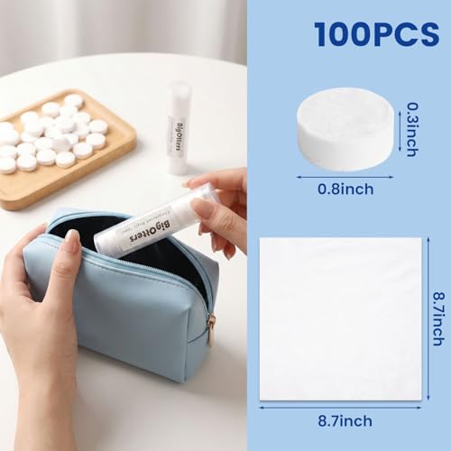Compressed Towels - 100 PCS Disposable Face Towels - White