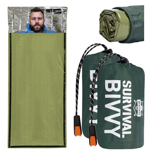 Emergency Survival Bivvy Sleeping Bag - Waterproof Mylar, Green