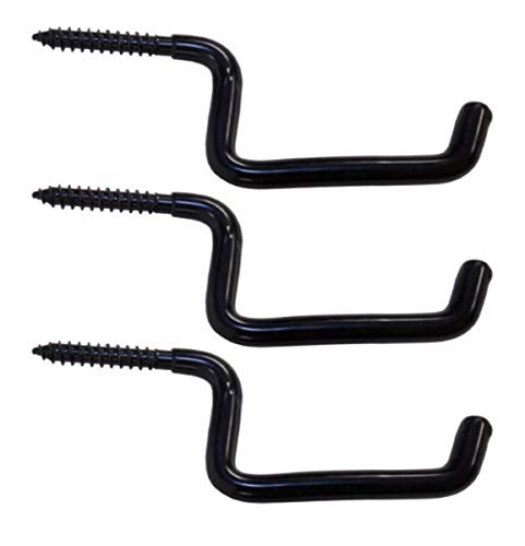 Screw-In Accessory Hooks - 3-Pack Rubber Coated Steel - 10 Lb Limit
