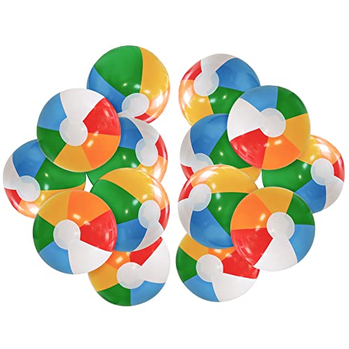 12-Inch Inflatable Beach Balls - 14 Pack for Kids Pool Parties