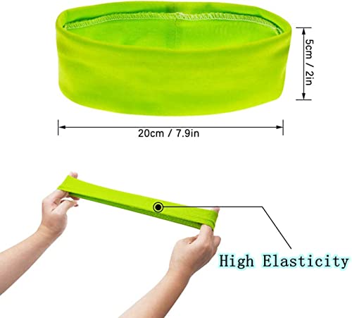 14 Pcs Colorful Cotton Yoga Headbands - Elastic Sweatbands Set