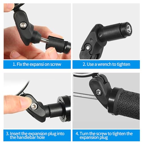 Handlebar Bike Mirrors, 2pcs Bicycle Rearview Mirror Set, Adjustable
