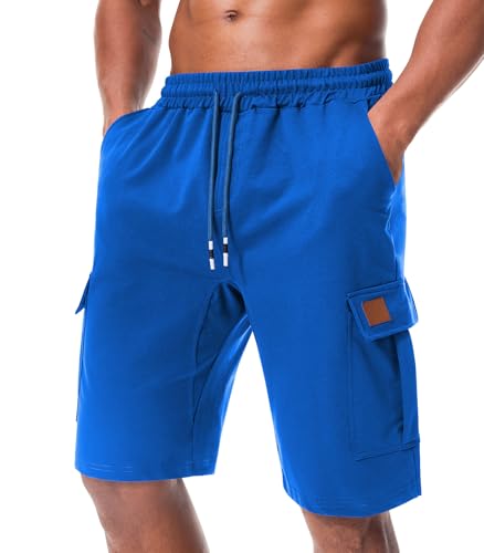 Men's Casual Cargo Shorts with Drawstring and Pockets