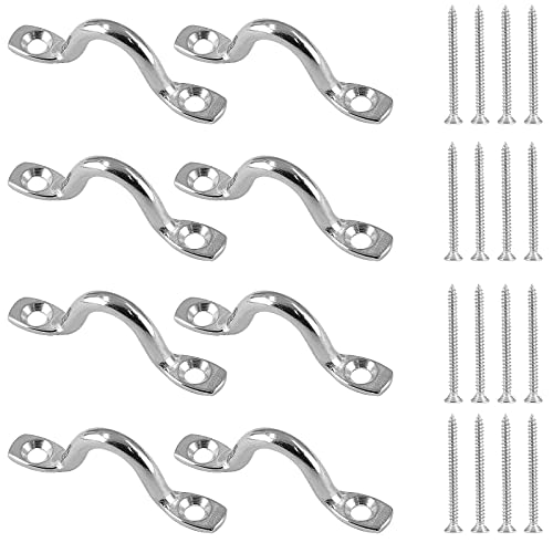 Stainless Steel M5 Pad Eye Straps - 8pcs for Kayak Rigging