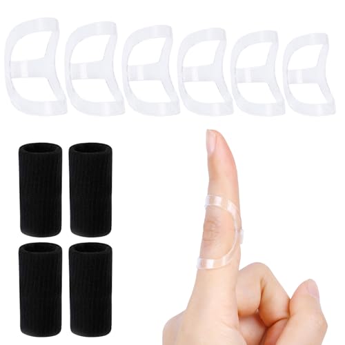 Clear Finger Splint & Sleeve Kit - 10 Pcs, Sizes 4-9