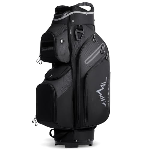 Golf Cart Bag with 15 Way Organizer Divider Top - Black