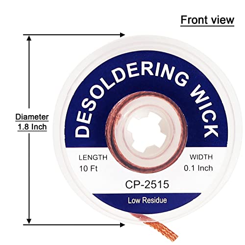 Solder Wicks braid£¬Solder Sucker£¬10ft Length 5 Pieces No-Clean Desoldering Braided Wicks. Solder Removal Tool£¬Desoldering Wick Used to Remove the Solder and Disassemble Electrical Components