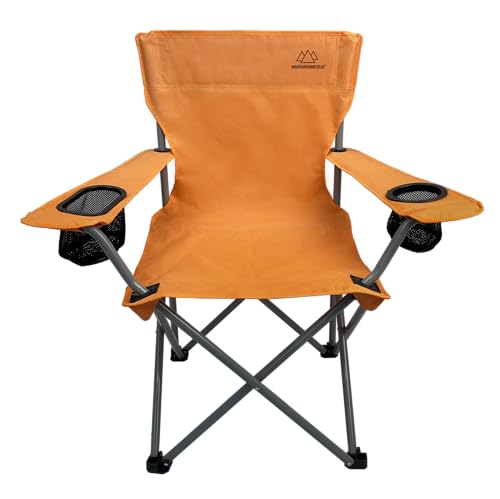Mountain Summit Gear Orange Folding Camping Chair with Carry Bag - 300 lbs Capacity