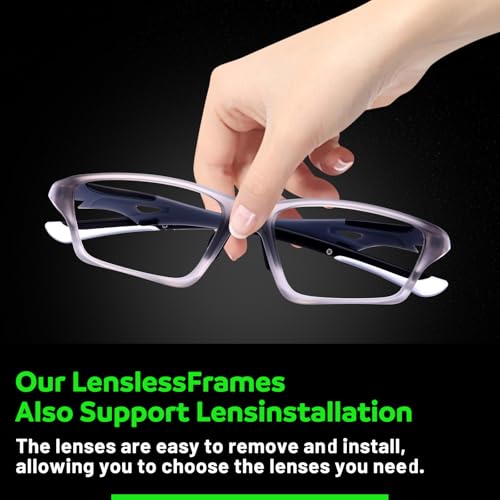 Lensless Pickleball Glasses Set - Gray Sport Goggles with Hard Case