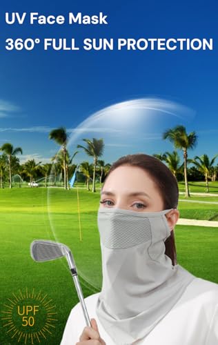 Cooling Balaclava Face Mask - UPF 50 Sun Protection, One Size White