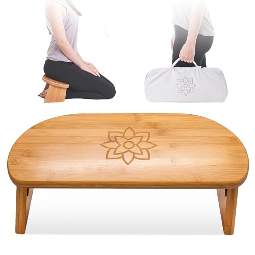 Folding Meditation Bench - Bamboo Kneeling Stool Without Pillow