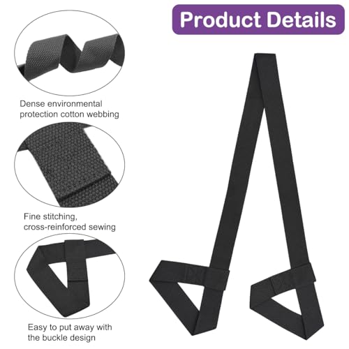 Adjustable Yoga Mat Carrier Strap - 4PCS Black Sling Holder