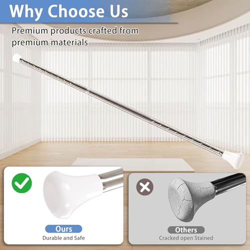 21.6-Inch Twirling Baton Set - Stainless Steel with Ribbons & Hair Bands - White