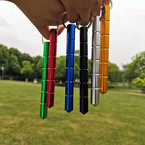 Portable Metal Keychain with Keyring - Red