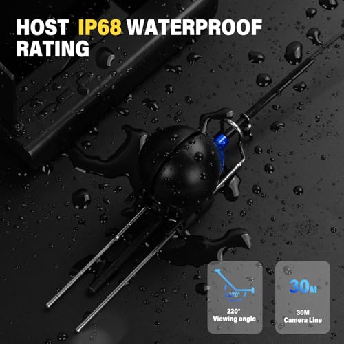 LATROVALE Blue 4.3 Inch Underwater Fishing Camera Fish Finder Night Vision Waterproof