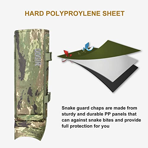 QOGIR Camo Snake Gaiters for Hunting & Outdoor Protection, Adjustable Leg Guards