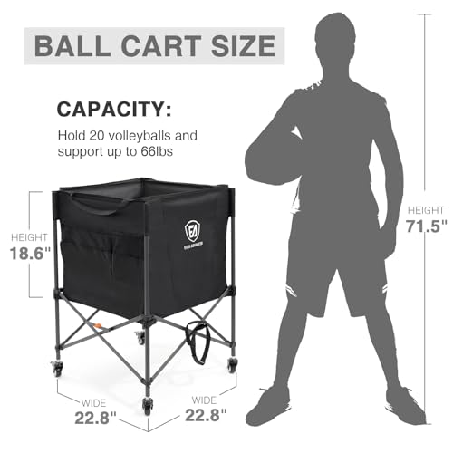 Collapsible Sports Equipment Storage Cart with Lockable Wheels