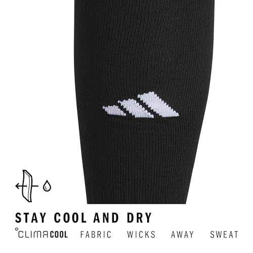 Over-the-Calf Soccer Socks - Cushioned Support, 2-Pack, Black/White, Large