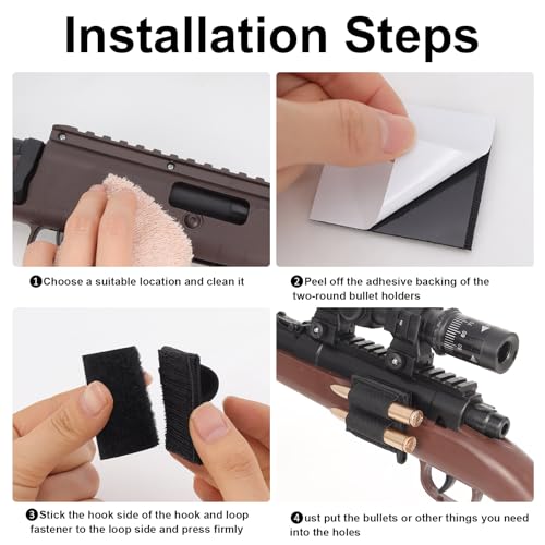 2 Pack Round Bullet Holders with Adhesive Backing for Rifles