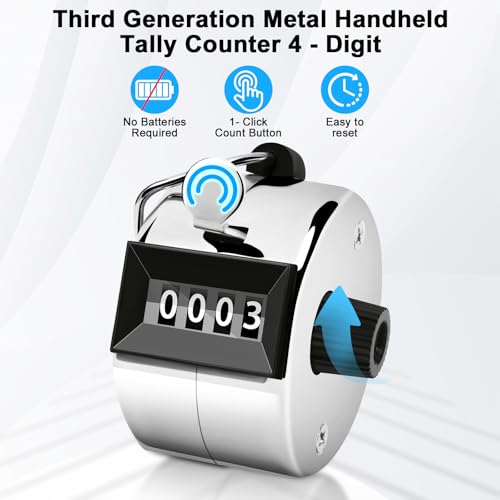 2 Pack Metal Hand Tally Counters - Accurate Clicker Counters