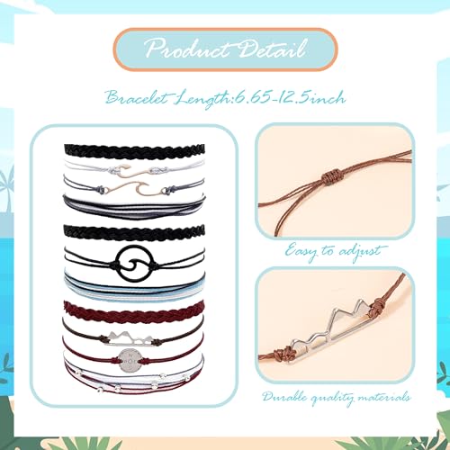 Waterproof String Anklet Bracelet Set - 11pcs for Women