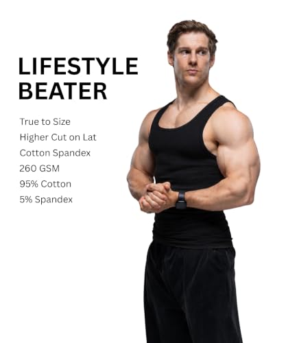 Men's Cotton Spandex Tank Top - Regular Fit, Ribbed Fabric