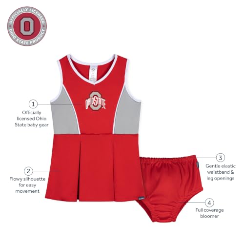 Gerber NCAA Baby & Toddler Girls Ohio State Cheer Dress & Bloomer Set 5T Red