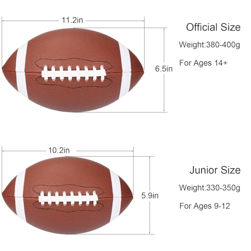 NiuXTool PU Leather Youth American Football with Pump - Official Size