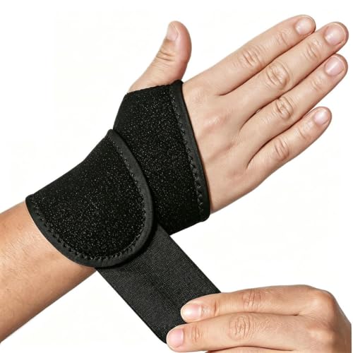 Adjustable Wrist Brace Compression Wraps for Carpal Tunnel - 2 Pack, Black