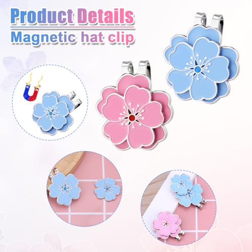 Gosknor Golf Marker Magnet Hat Clip Set Flower Shape Ball Bag