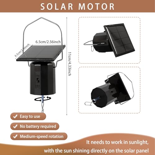 Solar Powered Hanging Display Motor for Wind Chimes - Medium Speed