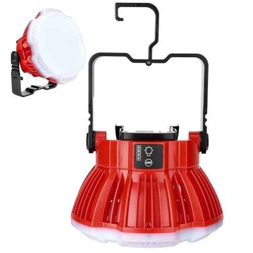 LED Camping Lantern Light Compatible with Milwaukee M18 18V Battery, 2400LM 3 Adjustable Brightness Cordless Portable LED Work Light Floodlight with Hook for Tent Jobsite Ceiling(No Battery)