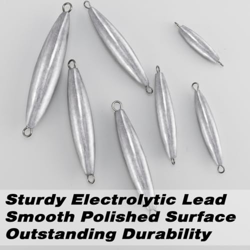 1oz Inline Trolling Lead Sinkers - 5 Pack for Saltwater Fishing