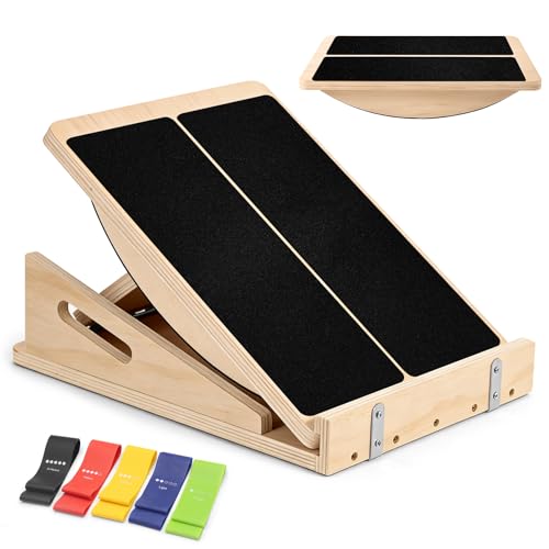 Cycayit 2-in-1 Slant Board Calf Stretcher & Balance Board, 500 lb