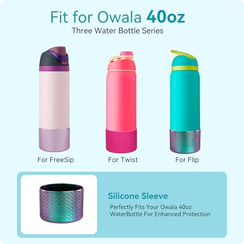 Silicone Bottom Boot for Owala 40oz FreeSip Water Bottle - Regular Rose Pink