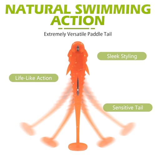 20pcs Soft Paddle Tail Fishing Lures - Pre-Rigged Swimbaits