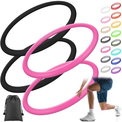 Knee Strap for Basketball - Patella Support - Black & Rose Red, M - 2 Pack