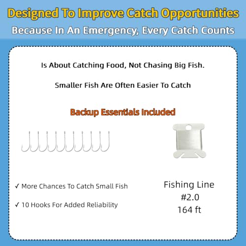 Mini Survival Fishing Kit - Compact Emergency Gear for Camping & Hiking - 2 Pack
