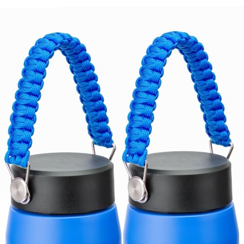 Paracord Handle for Hydro Flask Water Bottles - Blue, 2 Pack