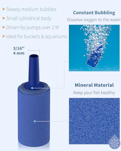 1 Inch Aquarium Air Stone - Fish Tank Bubble Diffuser, 12 Pack