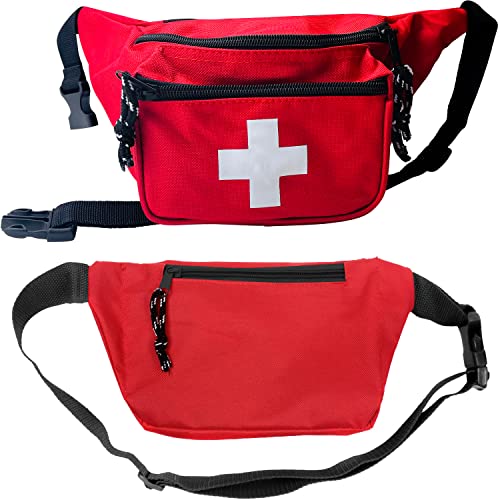 EMS XTRM Lifeguard Fanny Pack Red with Whistle Lanyard — One Size / 1 Pack, Baywatch Style