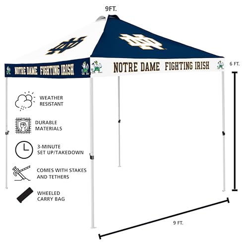 9x9 Foot Tailgating Canopy Tent - Vented Roof, Adjustable Height