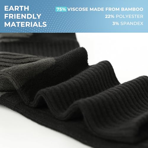 Men's Athletic Crew Socks - Cushioned, Moisture Wicking, 6 Pack