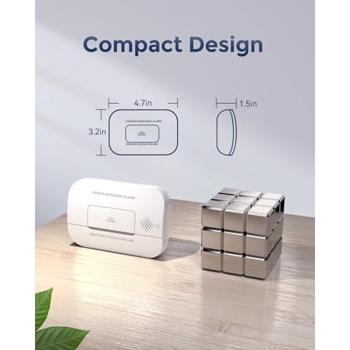 Ecoey Carbon Monoxide Detectors, 10-Year CO Detector with Human Alarm Sounds and Test Button, Carbon Monoxide Alarm Replaceable Battery-Operated for House and Bedroom, FJ127, 2 Packs