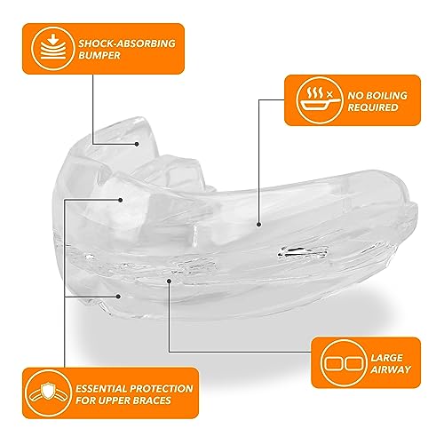 Soft Mouth Guard for Sports - Youth & Adult, Colourless/Strapless